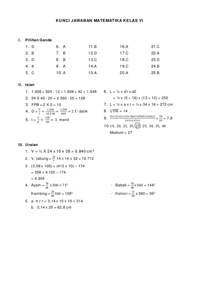 Download Lks Matematika Kelas 6 Sd Semester 1 Best Tiopideken S Ownd